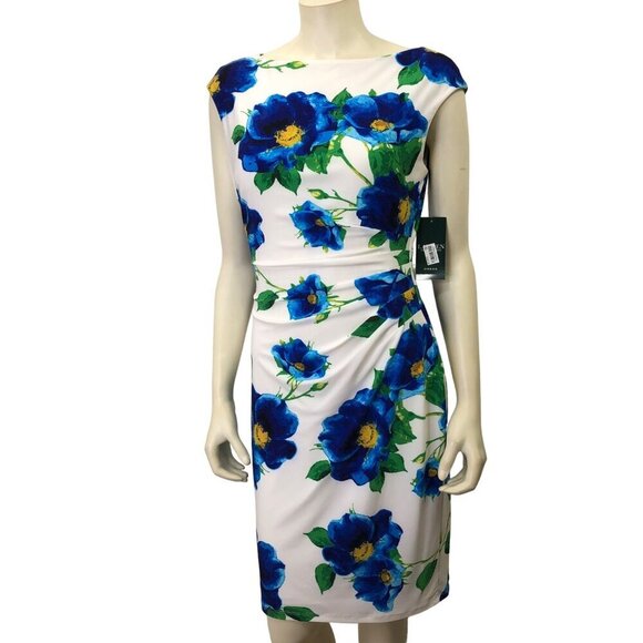 LAUREN RALPH LAURE SHEATH FLORAL DRESS SZ 8 NWT - Picture 2 of 7